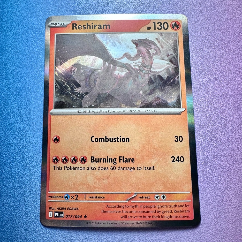 reshiram - 017/094 (holo rare) — pokemon: phantasmal flames